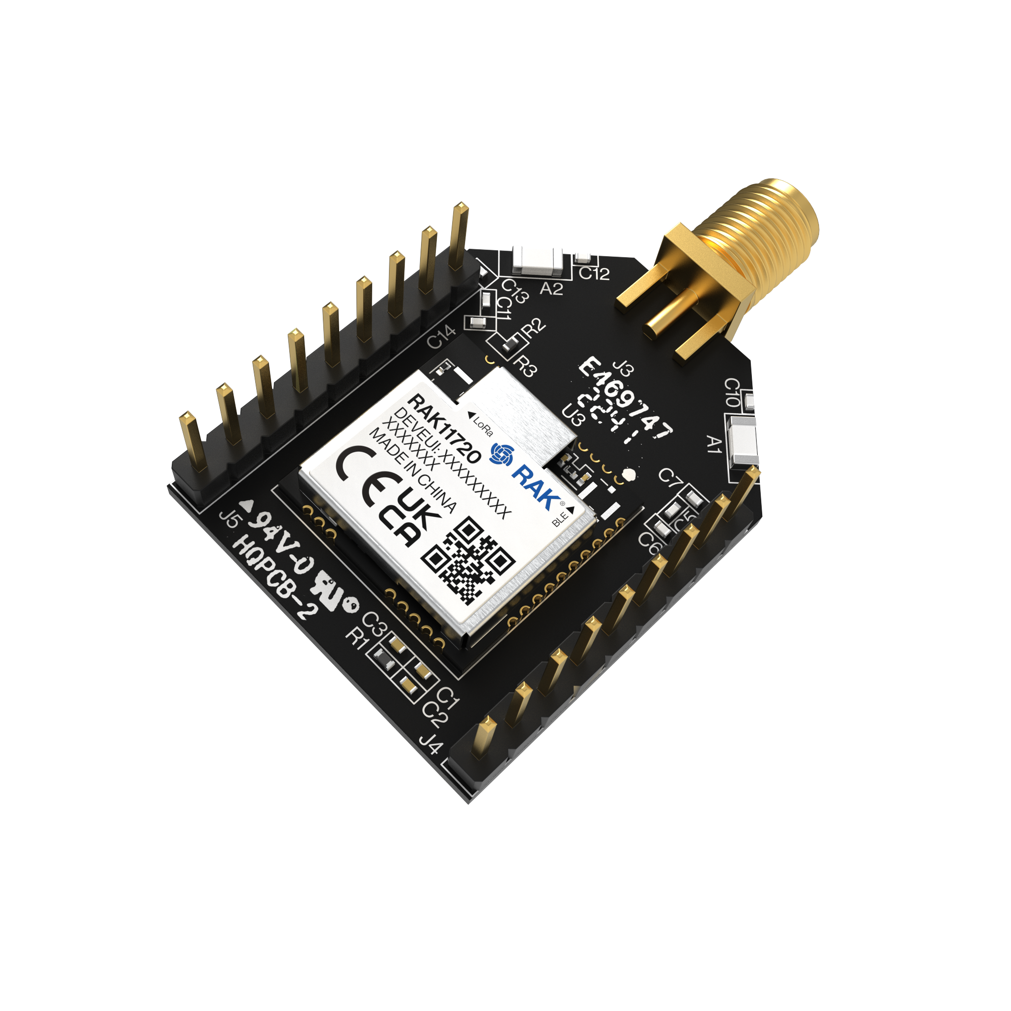 rakky RAK11720/RAK11721 Breakout Board based on AMA3B1KK-KBR-B0 MCU from