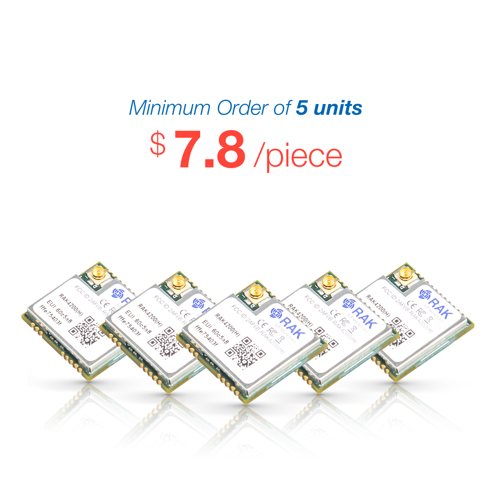 RAK4200 LoRaWAN Module: STM32L071 MCU, SX1276 LoRa® chip, ultra