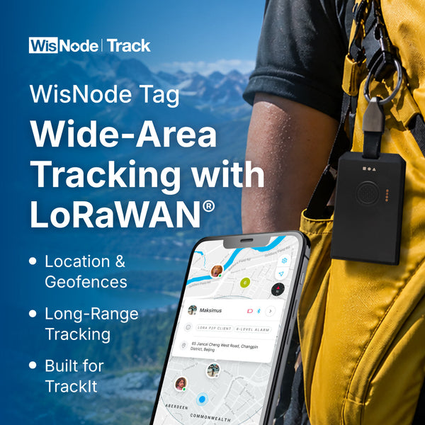 WisNode Tag | GNSS positioning, Bluetooth setup, and motion sensing with LoRaWAN® connectivity in a slim rechargeable tracker.