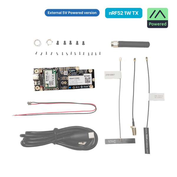WisMesh 1W Booster Starter Kit | Complete 1W Meshtastic node with flexible power options (battery/external) | RAK10724