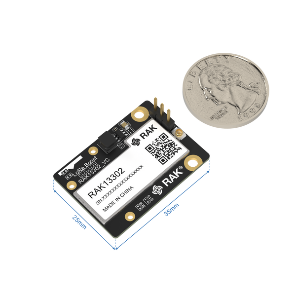 RAK13302 1W Module for LoRa® | 1W module featuring the SX1262 transceiver and SKY66122 booster for long-range and stable wireless networks | RAK13302