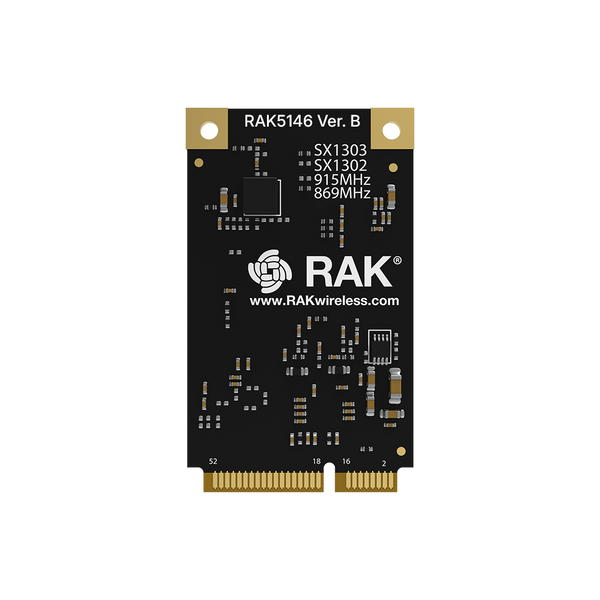 RAK5146 Gateway Concentrator Module for LoRaWAN, SX1303 LoRa Core (SPI or USB, GPS, LBT)