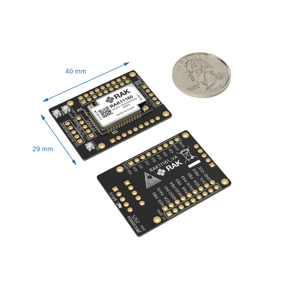 RAK11160 Breakout Board | Dual-MCU LoRaWAN board with UART/SPI/I2C for the WisDuo RAK11160 stamp module | RAK11161