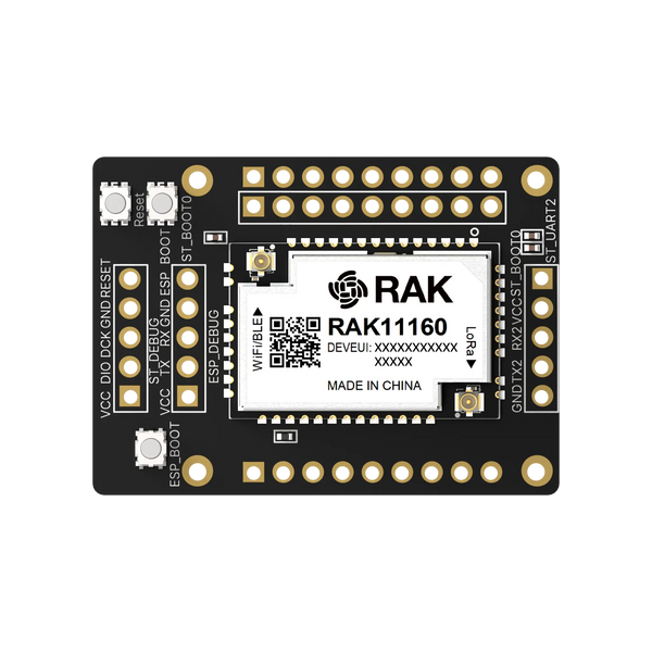 RAK11160 Breakout Board | Dual-MCU LoRaWAN board with UART/SPI/I2C for the WisDuo RAK11160 stamp module | RAK11161