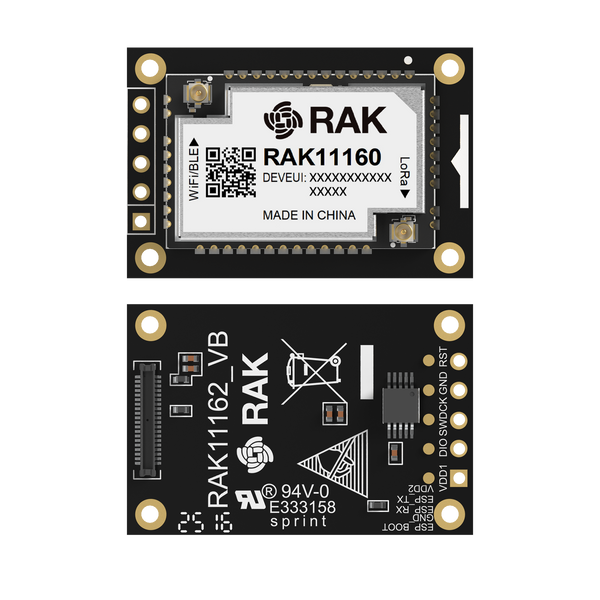 WisBlock Dual-Core Board for RAK11160 |  ESP32-C2 + STM32WLE5 Module for LoRaWAN® with WiFi & BLE | RAK11162