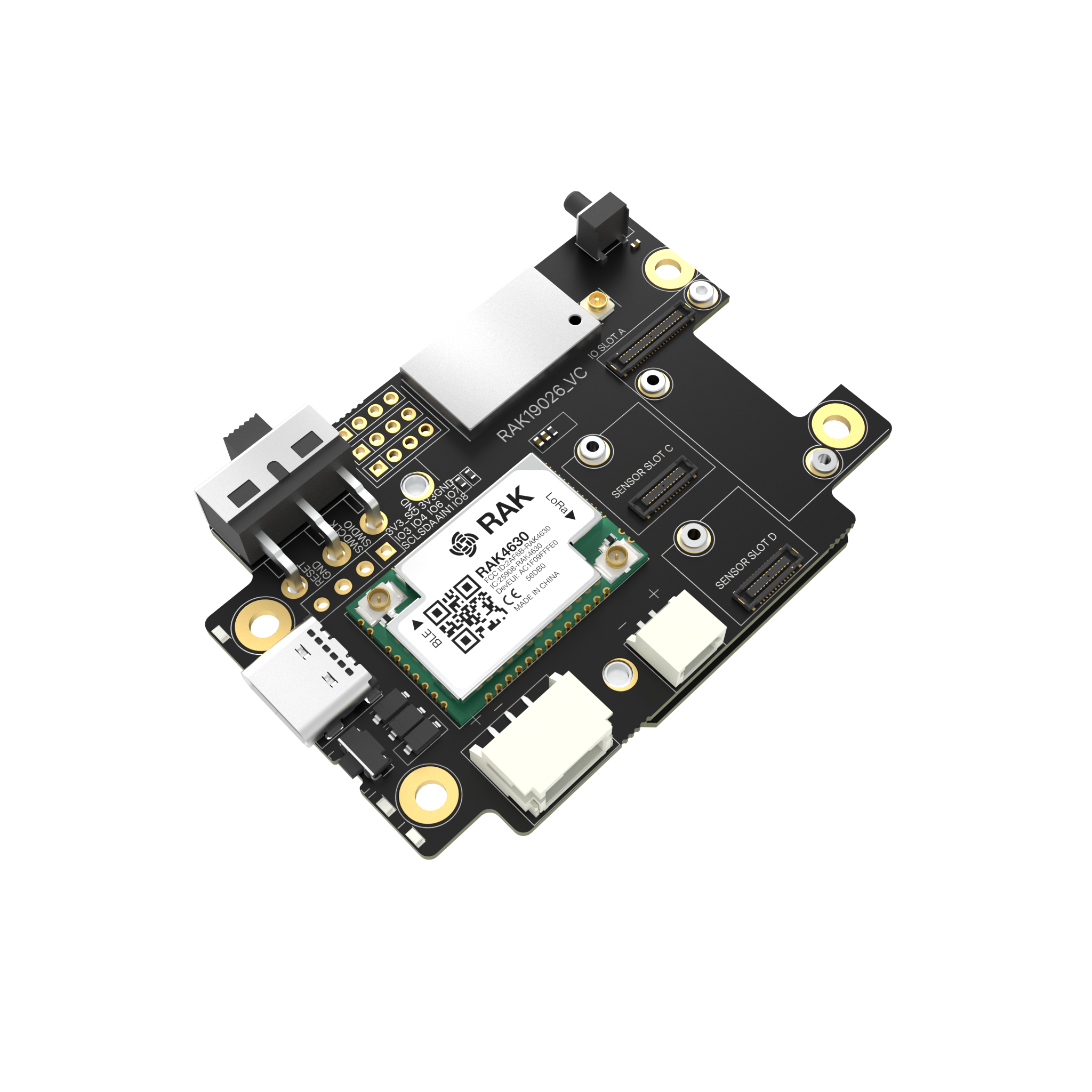 WisMesh Base Board for Meshtastic LoRa Mesh Network, featuring an nRF52840 with Meshtastic firmware