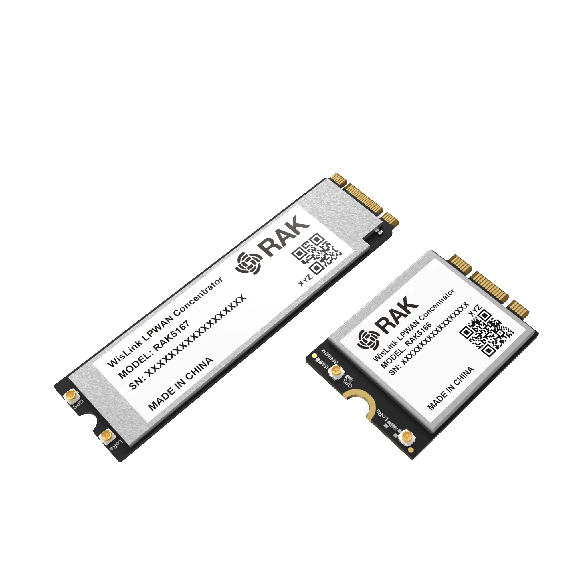 RAK5166/RAK5167 Concentrator Module: M.2 Form Factor Innovation for LoRaWAN® Applications ,SX1303 LoRa Core (USB, GPS, LBT)  | RAK5166 / RAK5167