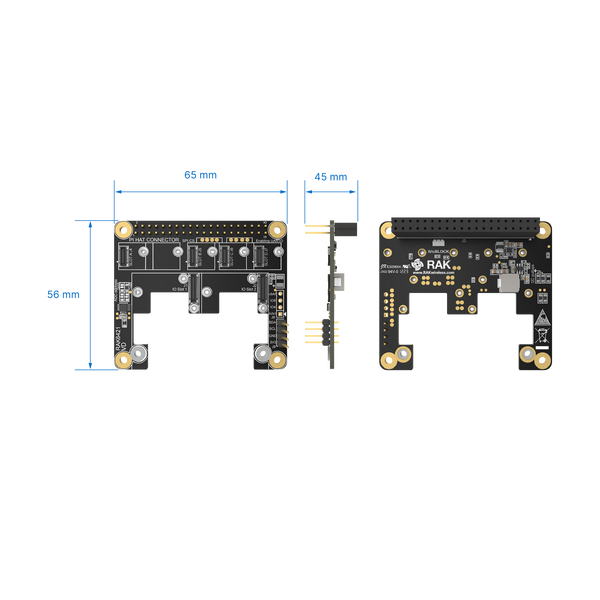 WisBlock HAT for Raspberry Pi | Modular Pi HAT for WisBlock sensor integration | RAK6421