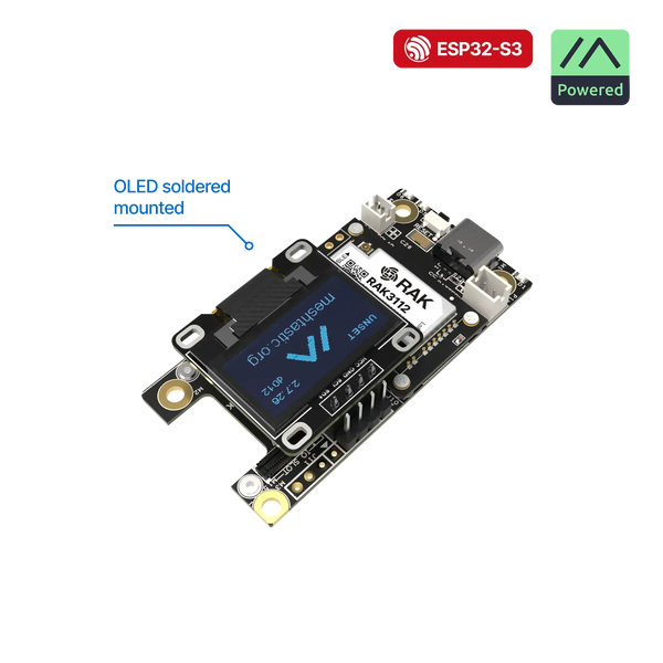 WisMesh RAK3312 Starter Kit | Modular WisBlock LoRa mesh kit with ESP32-S3 core, pre-flashed Meshtastic firmware, and antenna for off-grid communication | RAK10725