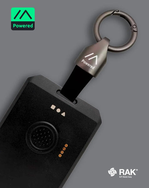 Keychain Holder | Leather strap with metal alloy head for carrying WisMesh devices or other IoT trackers.